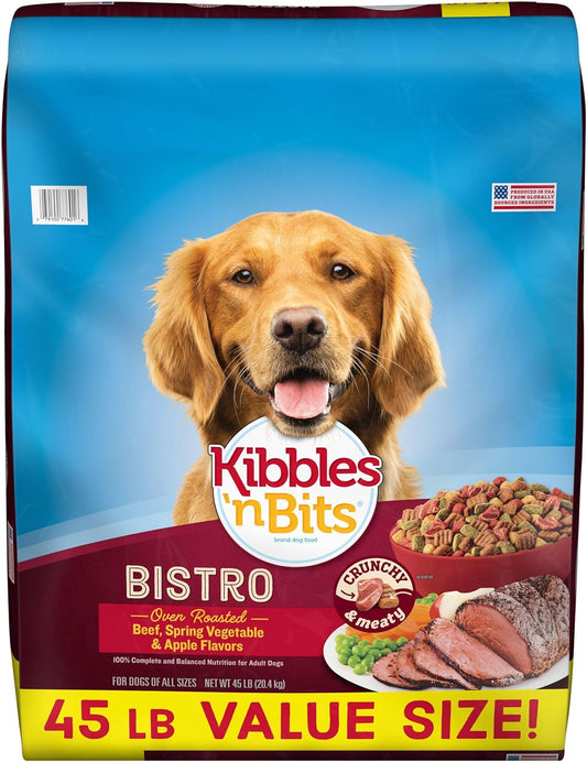 Kibbles 'n Bits Bistro Oven Roasted Beef, Spring Vegetable & Apple Flavors Dry Dog Food, 45 lb. Bag