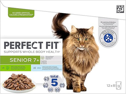 Perfect Fit Senior 7+ - Wet Cat Food - Pouches Mixed Selection - 48 x 85 g