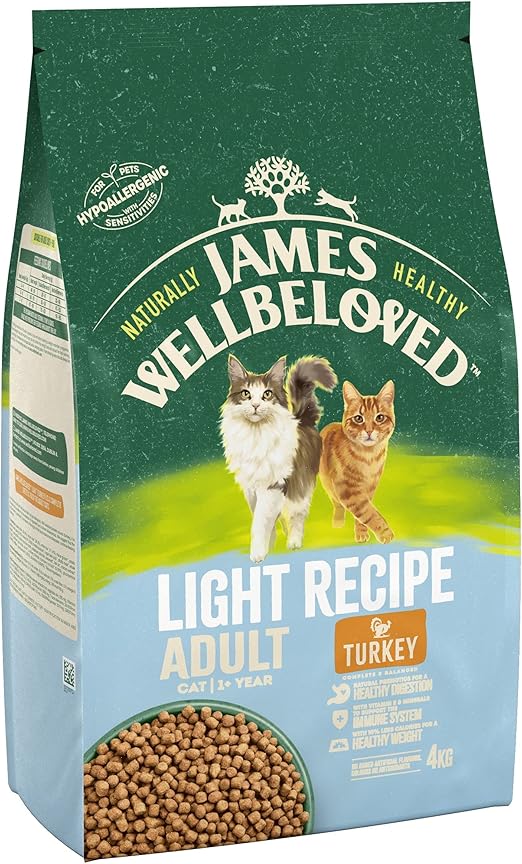 James Wellbeloved Adult Light Turkey 4 kg Bag, Hypoallergenic Dry Cat Food