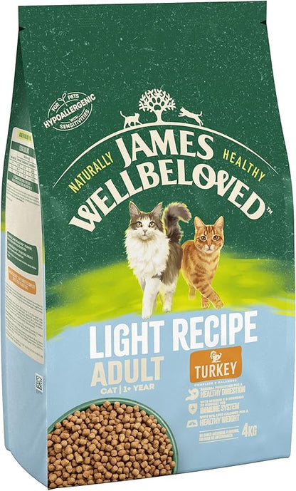 James Wellbeloved Adult Light Turkey 4 kg Bag, Hypoallergenic Dry Cat Food