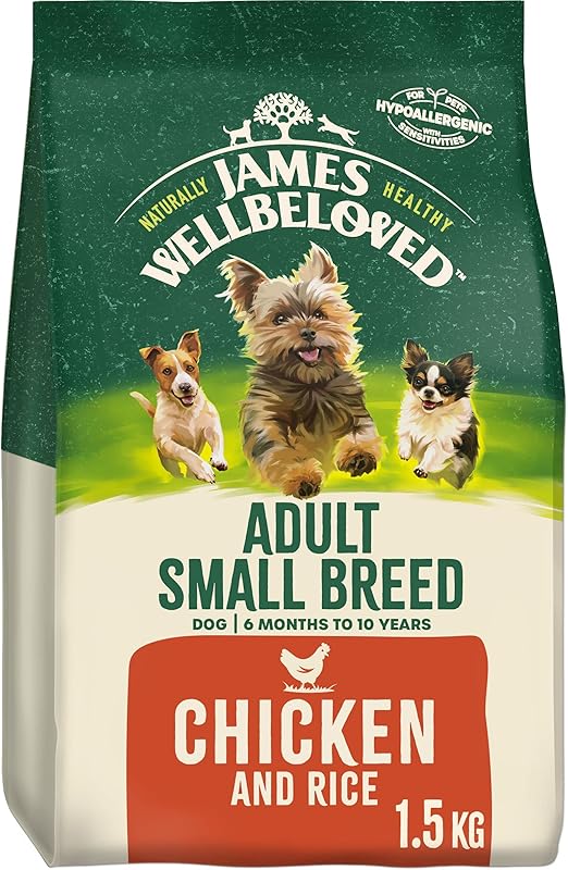 James Wellbeloved Adult Small Breed Chicken and Rice 1.5 kg Bag, Hypoallergenic Dry Dog Food