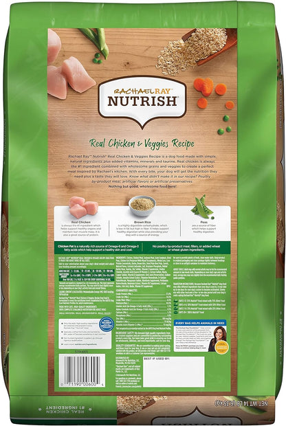 Rachael Ray Nutrish Premium Natural Dry Dog Food, Real Chicken & Veggies Recipe, 14 Pounds