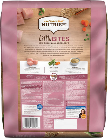 Rachael Ray Nutrish Little Bites Dry Dog Food, Chicken & Veggies Recipe for Small Breeds, 14 Pounds